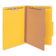 UNIVERSAL Pressboard Classification Folder 8-1/2 x 14", Yellow, PK10, Expanded Width: 2" UNV10214